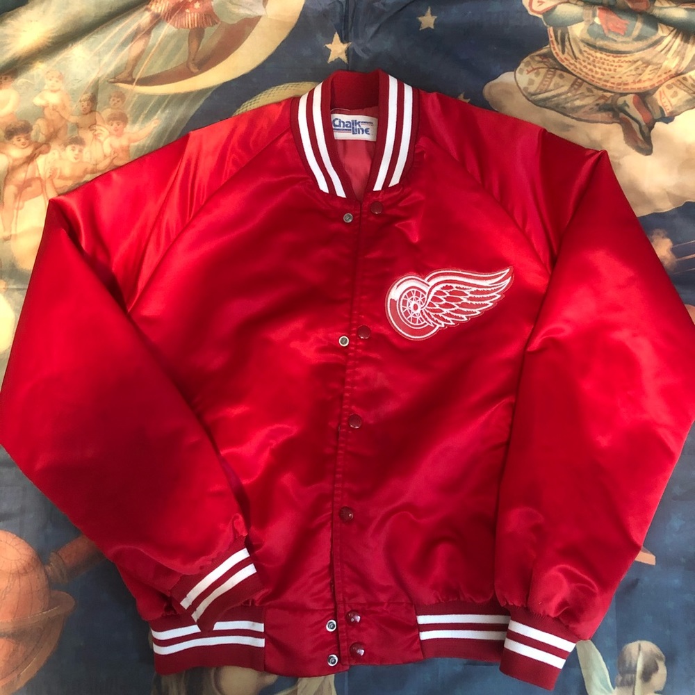 Vintage Detroit Red Wings Chalkline Satin Jacket